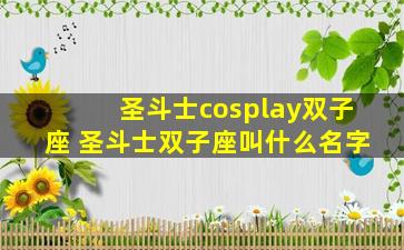 圣斗士cosplay双子座 圣斗士双子座叫什么名字